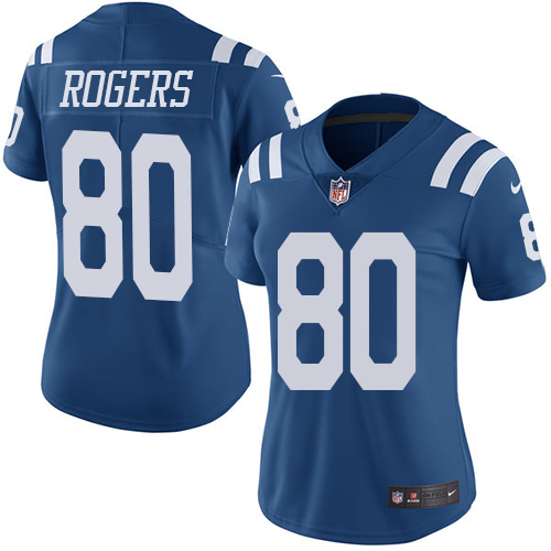 Indianapolis Colts #80 Limited Chester Rogers Royal Blue Nike NFL Women Rush Vapor Untouchable jersey